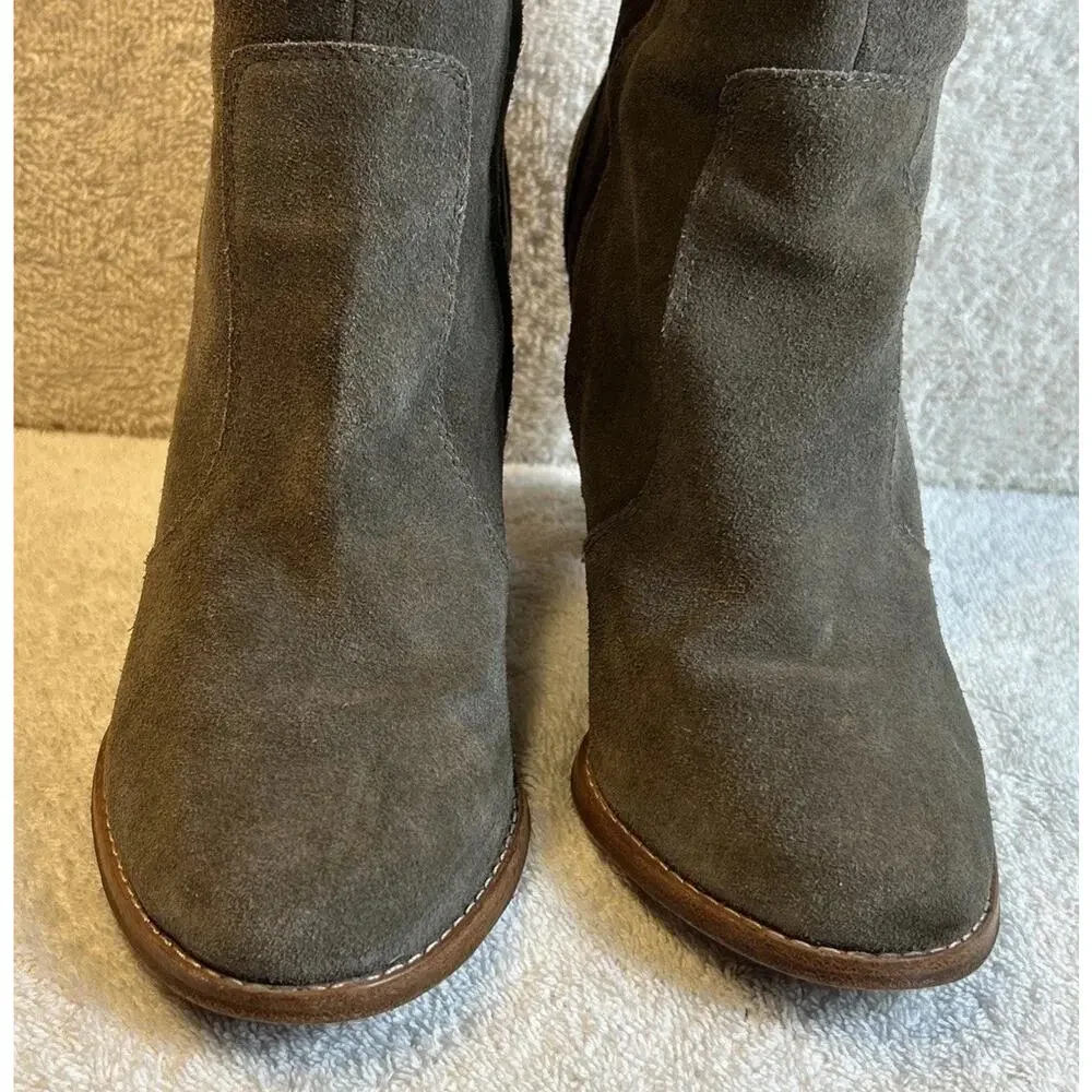 Joie Women’s Suede Leather Tan/Beige Knee-High Heeled Boots, Size 38- US7-7.5